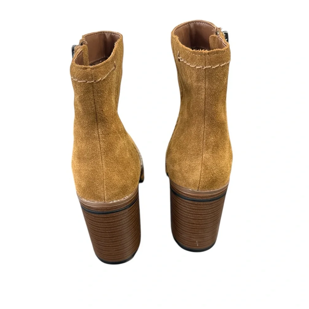 Steve Madden Shaniya Brown Chestnut Suede Ankle Western Boots Booties 8 concert - Picture 6 of 6